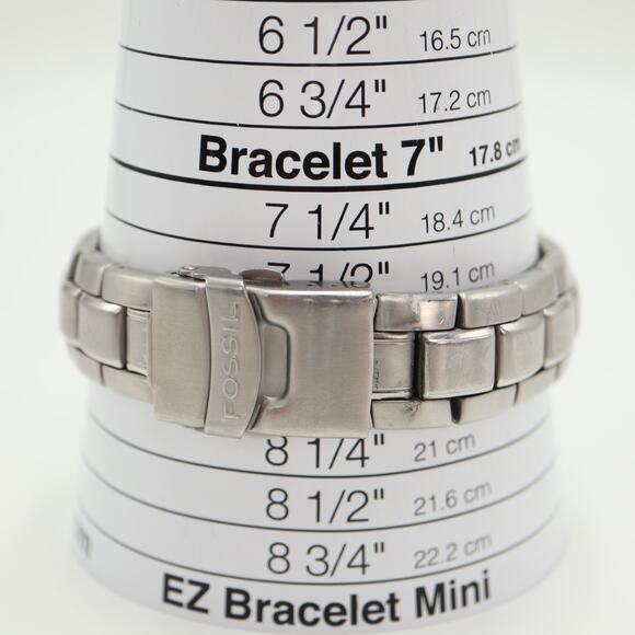 Fossil Blue Mens Silver Tone Blue Dial Watch AM-3319 Stainless Steel New Battery - Picture 4 of 14